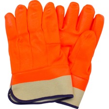 Safety Zone Orange PVC with Rough Finish and Jersey Insulated Foam Lining & Safety Cuff