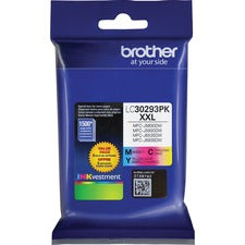 Brother Genuine LC30293PK INKvestment Super High Yield Ink Cartridges - Cyan, Magenta, Yellow
