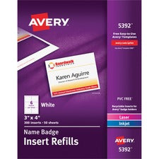 Avery&reg; Name Badge Insert Refills
