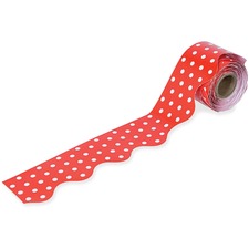 Carson Dellosa Education White Dots Continous Roll Scalloped Border