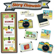 Carson Dellosa Education Hipster Story Elements Bulletin Board Set