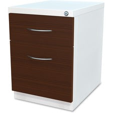 Lorell Box/File Laminate Wood Mobile Pedestal - 2-Drawer