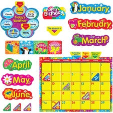 Trend WipeOff Stars/Swirls Calendar Bulletin Board Set