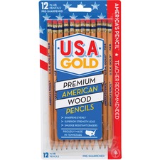 The Board Dudes USA Gold Natural Wood No. 2 Pencils