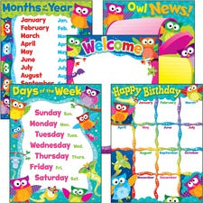 Trend PreK-3 Owl-Stars Basic Learning Charts Combo