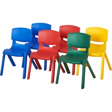 ECR4KIDS 14" Assorted Resin Chair Pack, 6 Piece