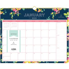 Blue Sky Day Designer Navy Floral Wall Calendar