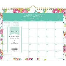 Blue Sky Day Designer White Floral Wall Calendar