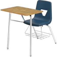 Lorell Rectangular Medium Oak Top Student Combo Desks - 2/CT