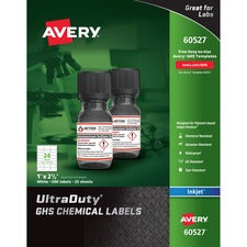 Avery® UltraDuty GHS Chemical Labels - Waterproof - UV-Resistant