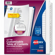 Avery&reg; Ready Index Extra-Wide Binder Dividers - Customizable Table of Contents