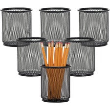 Lorell Black Mesh/Wire Pencil Cup Holder