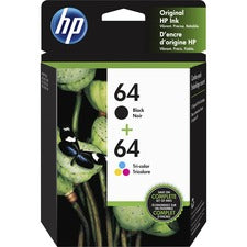 HP 64 (X4D92AN) Ink Cartridge - Black, Tri-color