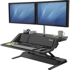 Fellowes Lotus&trade; DX Sit-Stand Workstation - Black