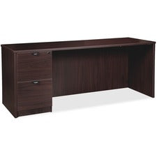 Lorell Prominence 2.0 Espresso Laminate Left-Pedestal Credenza - 2-Drawer