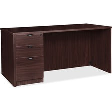 Lorell Prominence 2.0 Espresso Laminate Box/Box/File Left-Pedestal Desk - 3-Drawer