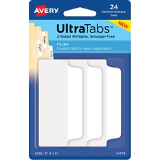 Avery® Margin Ultra Tabs - 2-side Writable - Repositionable