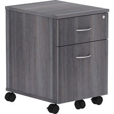 Lorell Relevance Series Charcoal Laminate Office Furniture Pedestal - 2-Drawer