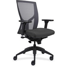 Lorell High-Back Mesh Chairs with Fabric Seat