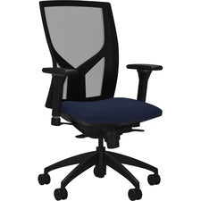 Lorell High-Back Mesh Chairs with Fabric Seat