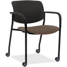 Lorell Stack Chairs with Plastic Back & Fabric Seat
