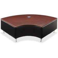 Lorell Fuze Modular Series Black Leather Guest Seating