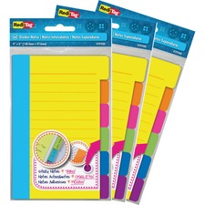 Redi-Tag Assorted Tab Ruled Sticky Notes