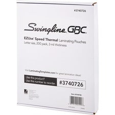 GBC EZUse Speed Format Thermal Laminating Pouches