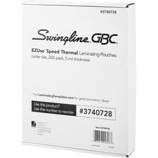 GBC EZUse Speed Format Thermal Laminating Pouches