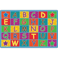 Flagship Carpets Cheerful Alphabet Classroom Rug