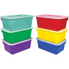 Storex Clear Lid Small Cubby Bin