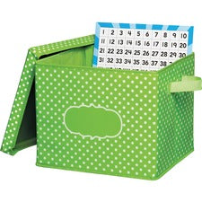 Teacher Created Resources Lime Polka Dots Storage Box