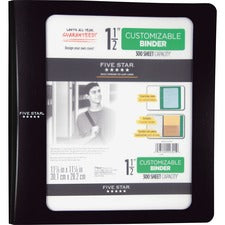 Five Star Customizable 1-1/2" D-ring Plastic Binder