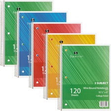 Sparco Wire Bound College Ruled Notebook