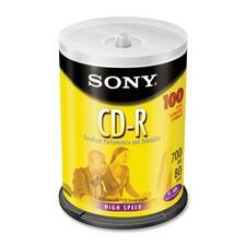 Sony CD Recordable Media - CD-R - 48x - 700 MB - 100 Pack Spindle