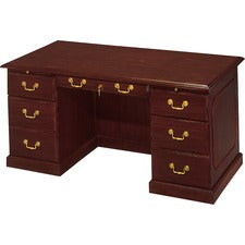 DMi Governor's Collection Mahogany Furniture Pedestal Desk - 5-Drawer