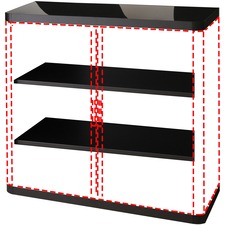 Paperflow easyOffice 41" Black Storage Cabinet Top, Back, Base and Shelves