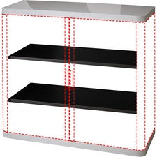 Paperflow easyOffice 41" Gray Storage Cabinet Top, Back, Base and Shelves