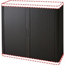 Door Kit with Cabinet Sides for easyOffice 41" and 80" Black Storage Cabinet Top, Back Base and Shelves