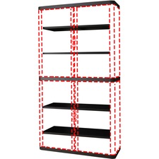 Paperflow easyOffice 80" Black Storage Cabinet Top, Back, Base and Shelves