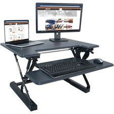 Victor High Rise Height Adjustable Standing Desk with Keyboard Tray (31", Gray)
