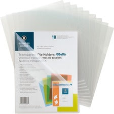 Business Source Transparent Poly File Holders