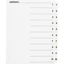 Business Source Table of Content Quick Index Dividers