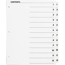 Business Source Table of Content Quick Index Dividers