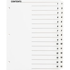 Business Source Table of Content Quick Index Dividers