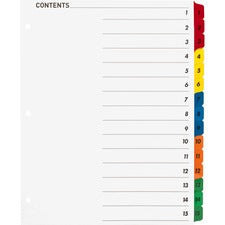 Business Source Table of Content Quick Index Dividers