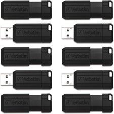 Verbatim 32GB PinStripe USB Flash Drive - Business 10pk - Black