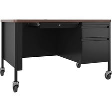 Lorell Fortress Series Walnut Top Teacher's Desk