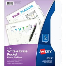 Avery&reg; Write & Erase Durable Dividers with Pockets