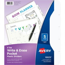 Avery® Write & Erase Durable Dividers with Pockets